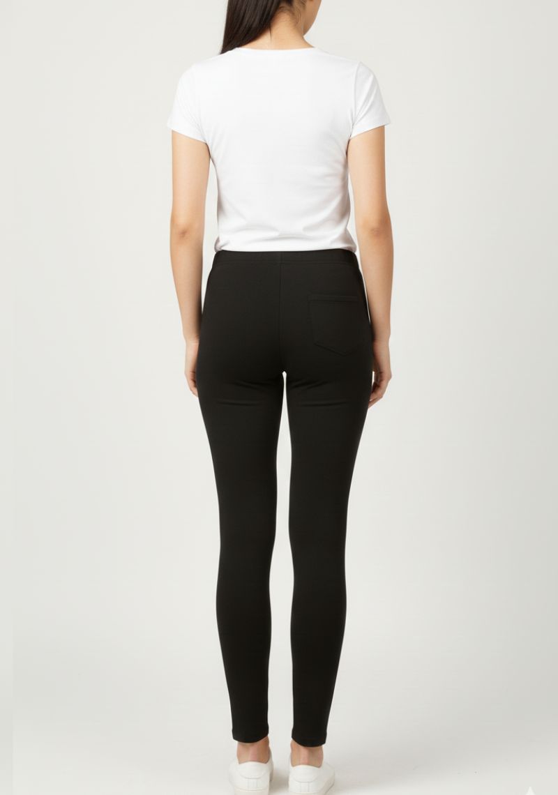 WOMENS LEGGINGS [MD] - PLAIN BLACK 2