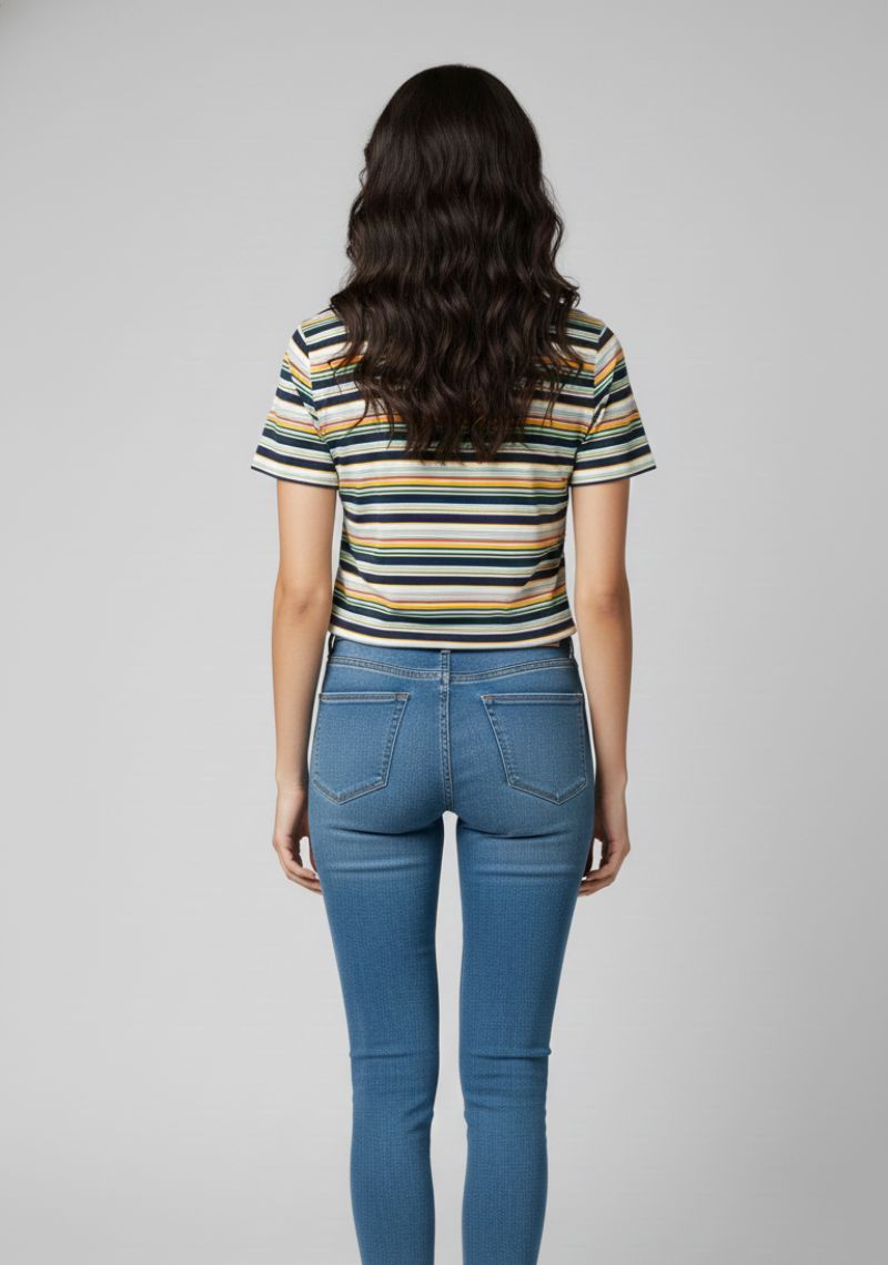 WOMEN WESTERN TOP - MULTIPLE COLOUR STRIPES