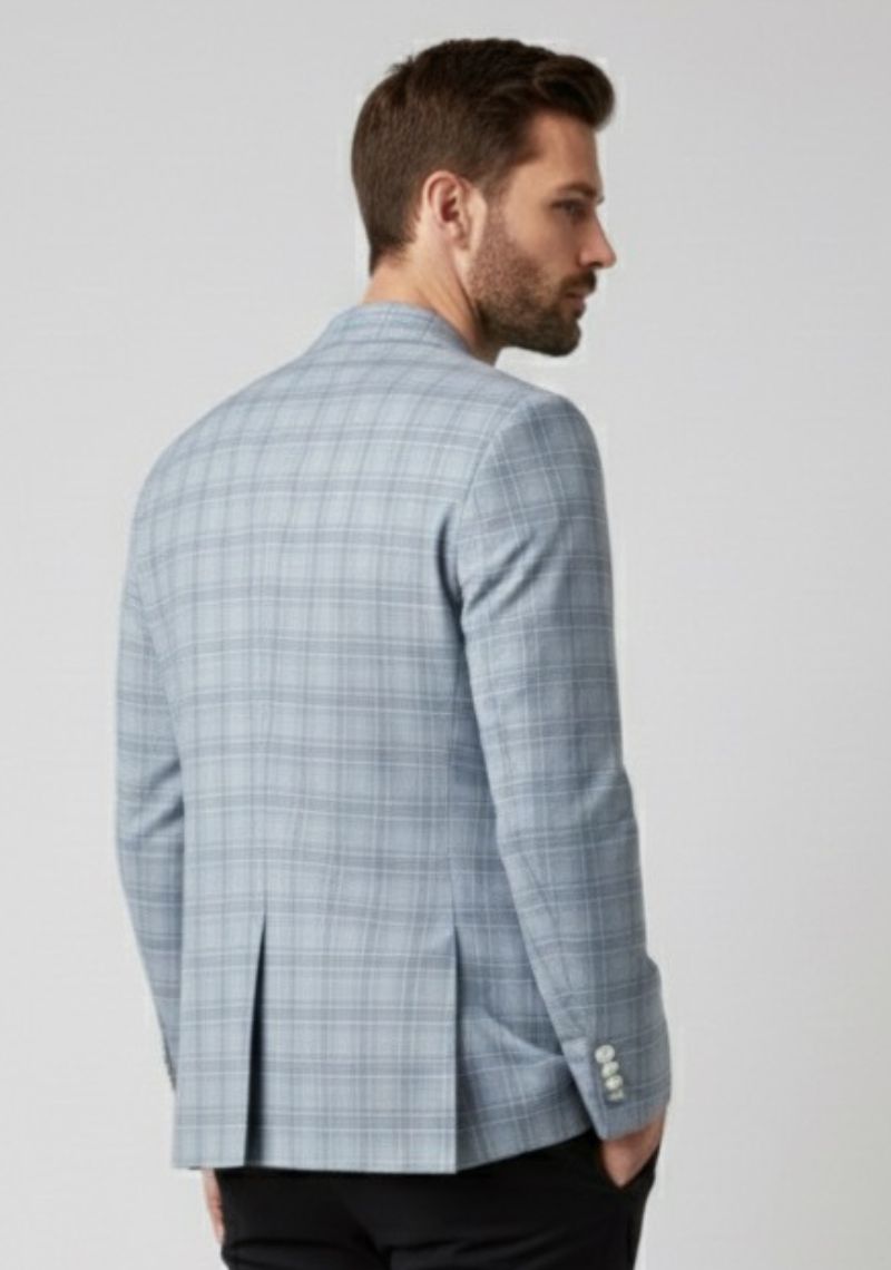 MENS BLAZER - LIGHT BLUE CHECKED