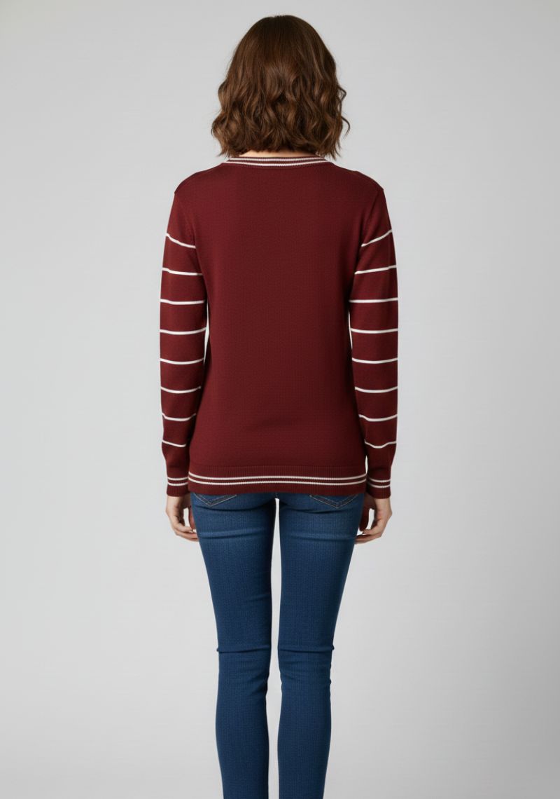 WOMEN SWEATSHIRT - PRINTED MAROON