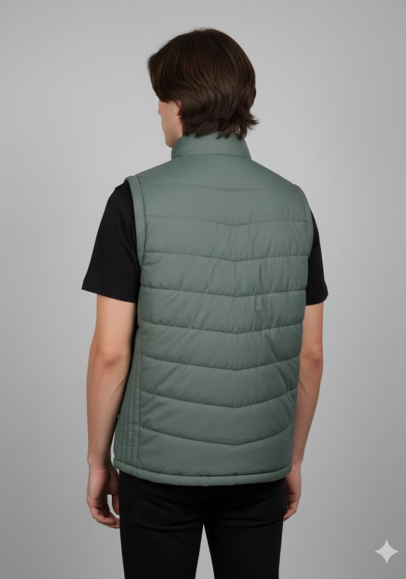 SLEEVELESS JACKET - SAGE