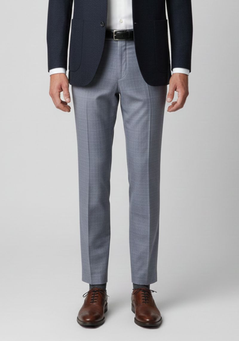 FORMAL PANT (SL)-BLUE CHECKED