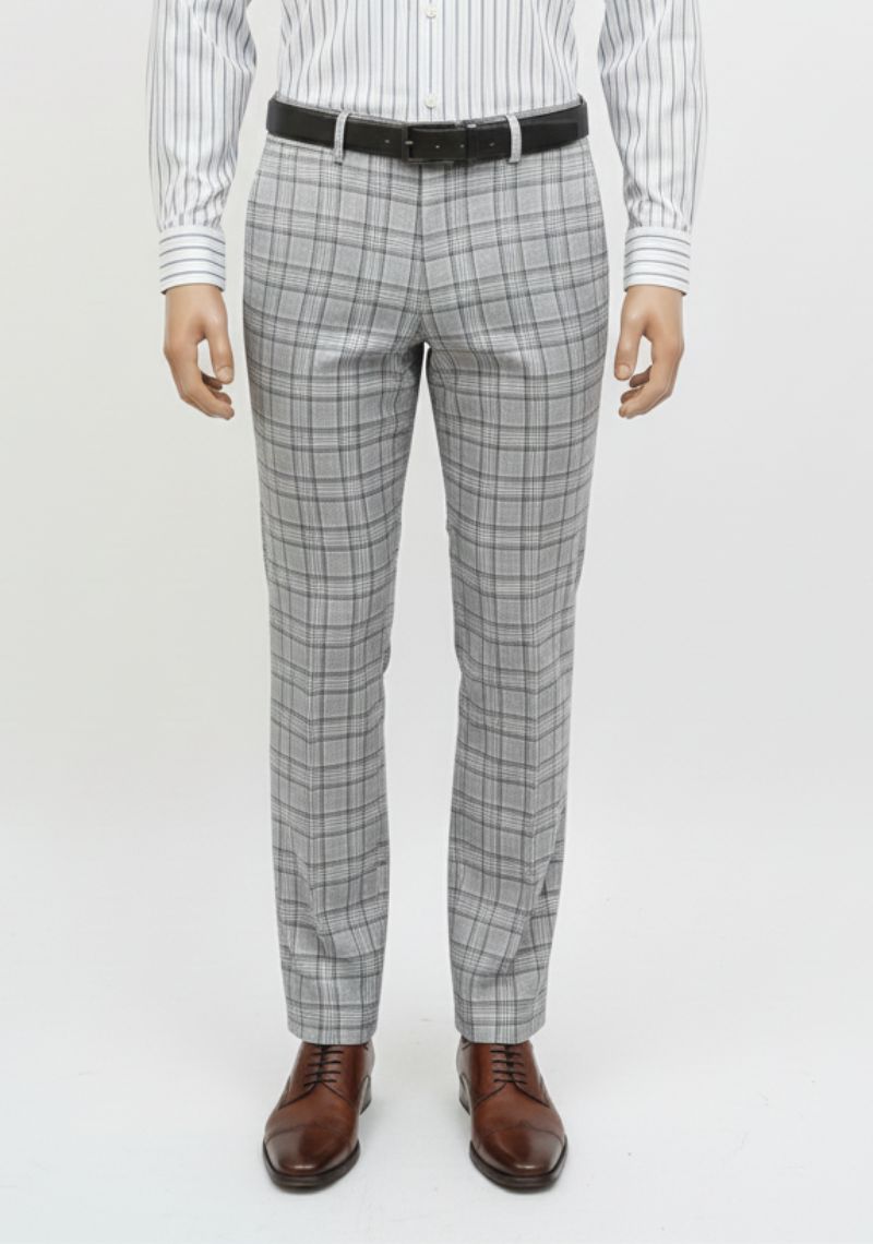 FORMAL PANT (SL)-LIGHT GRAY CHECKED