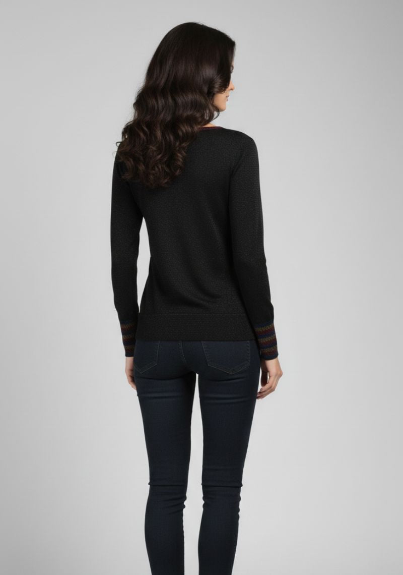 WOMEN WESTERN TOP - PLAIN BLACK