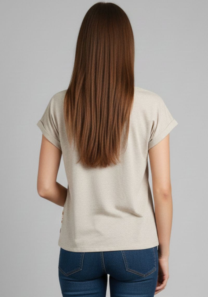 WOMENS T-SHIRT [MD] - CREAMY WHITE [MULTI COLOR PRINT]