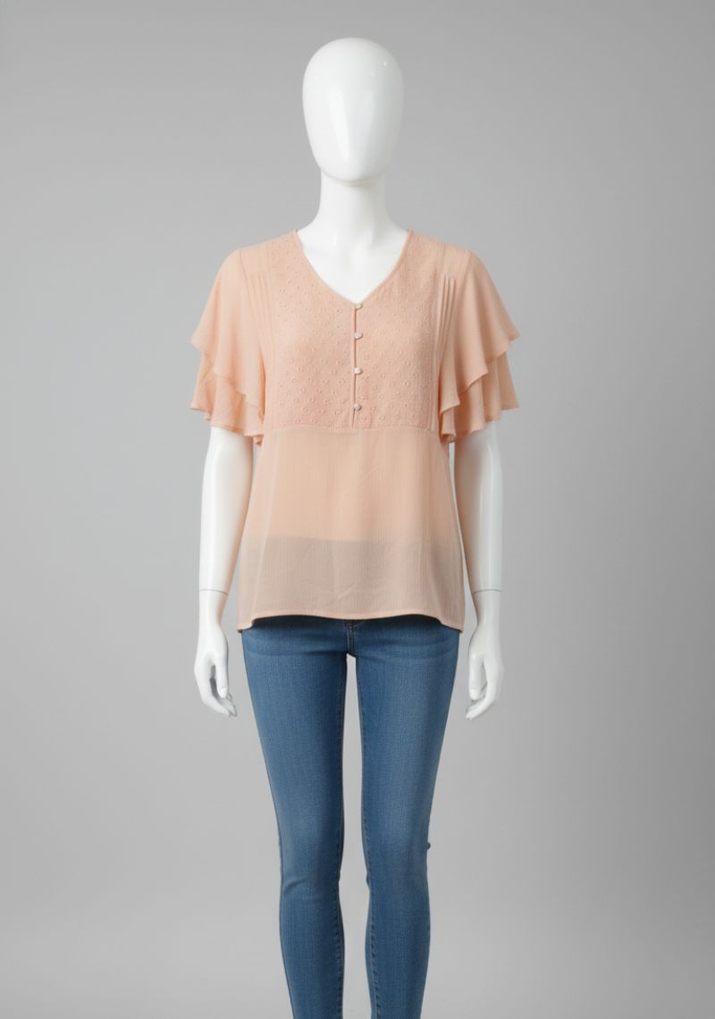 WOMEN WESTERN TOP - PEACH