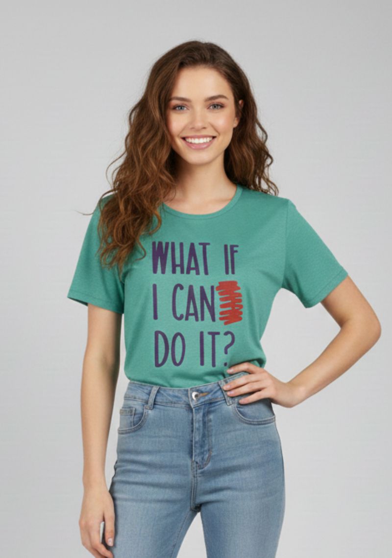 WOMEN T-SHIRT (SL)-LIGHT GREEN MXD