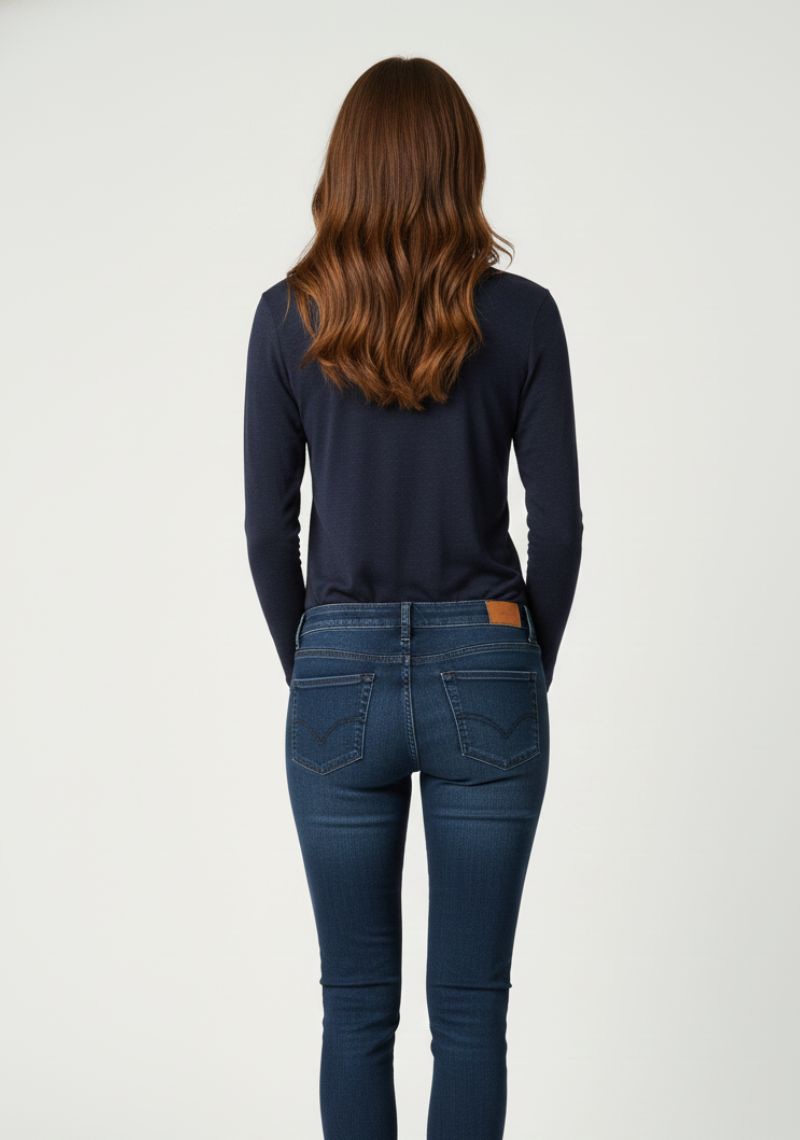 WOMEN WESTERN TOP - NAVY BLUE
