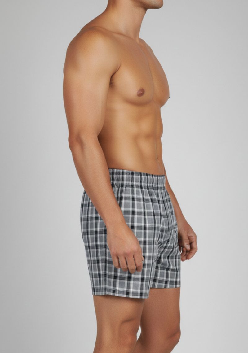 WESTSIDE BOXER -GREY CHECKED