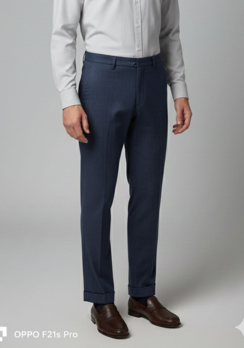 FORMAL PANT (SL)-NAVY PRINTED