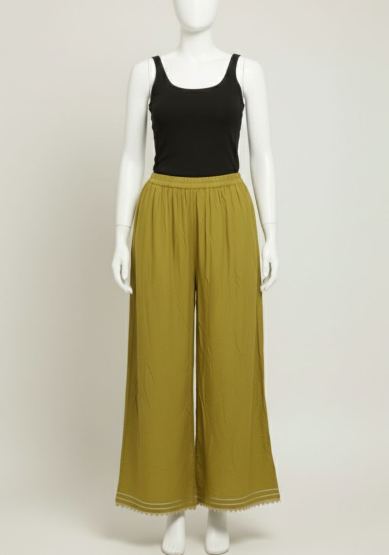 WOMENS PALAZZO - PLAIN  PEAR GREEN