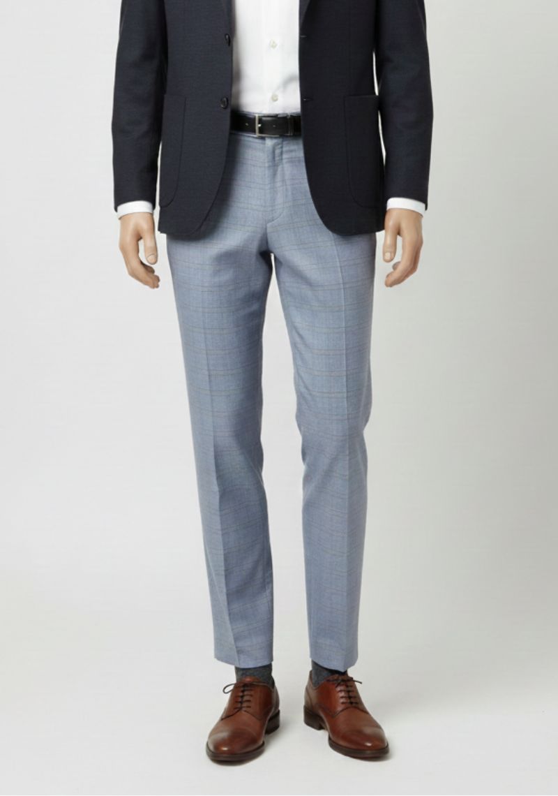FORMAL PANT (SL)-LIGHTBLUE CHECKED