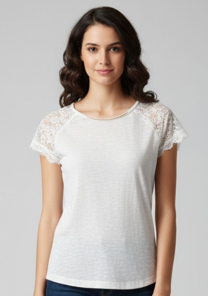 WOMEN WESTERN TOP - PURE WHITE
