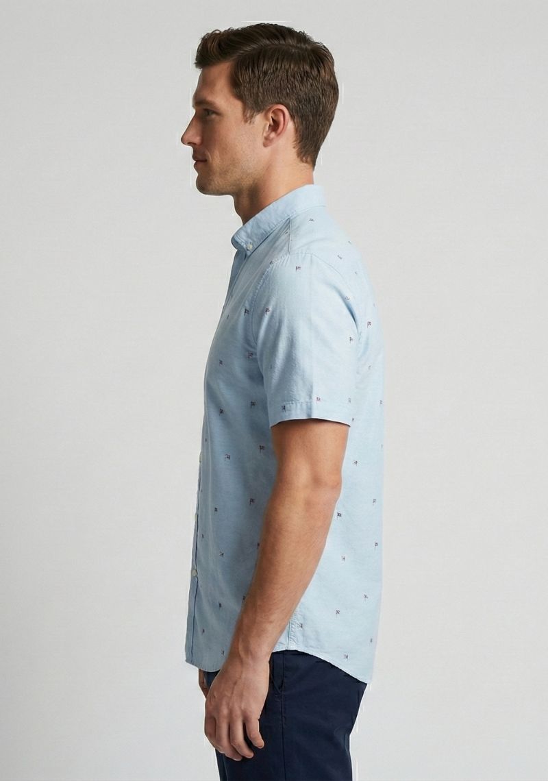 SHIRT - LIGHT BLUE PRINTED