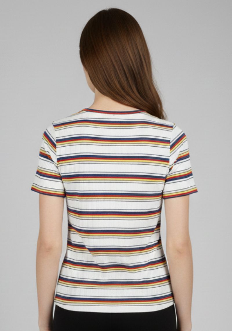 WOMEN T-SHIRT (SL)-WHITE MXD