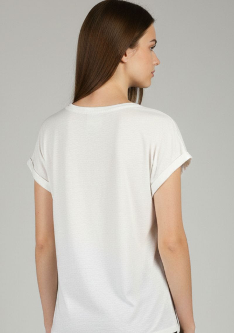 WOMEN T-SHIRT (SL)- WHITE MXD