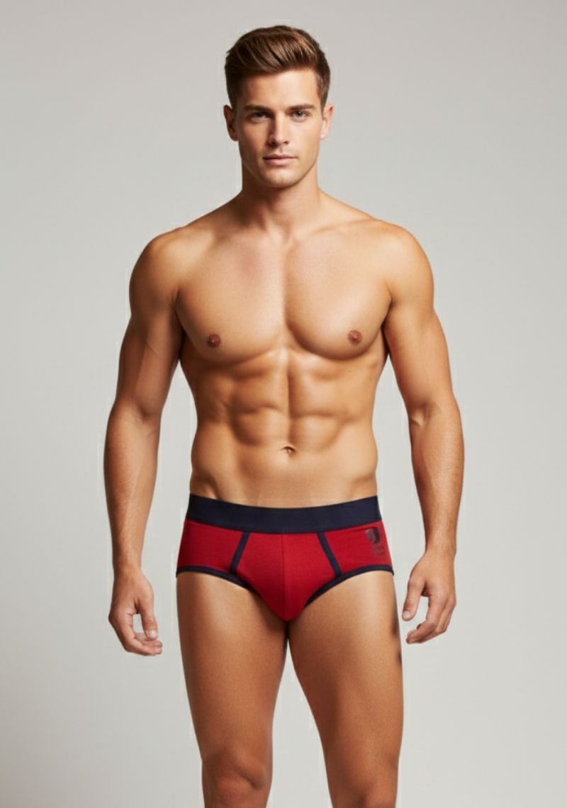 MENS BRIEFS [MD] - MAROON AND NAVY
