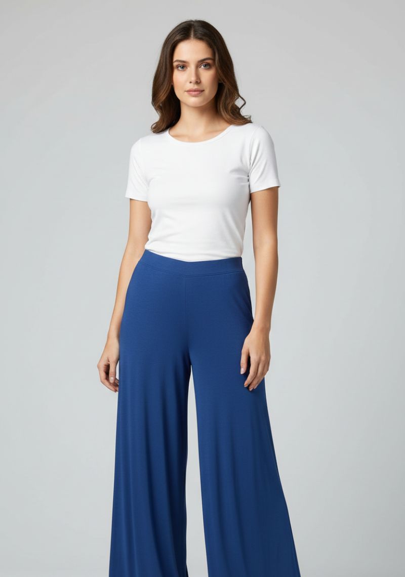 WOMENS PALAZZO - TRYPAN BLUE