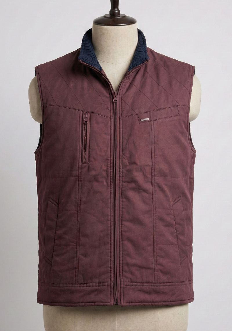 SLEEVELESS JACKET - WINE