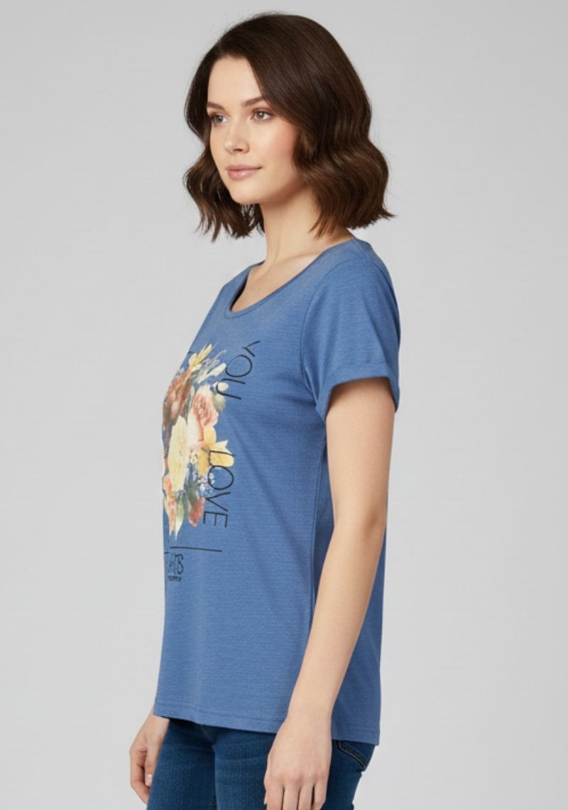 WOMENS T-SHIRT [MD] - NAVY BLUE [ PRINT]