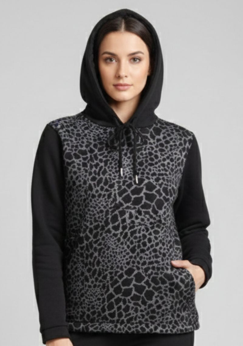 WOMEN SWEATSHIRT - PRINTED BLACK
