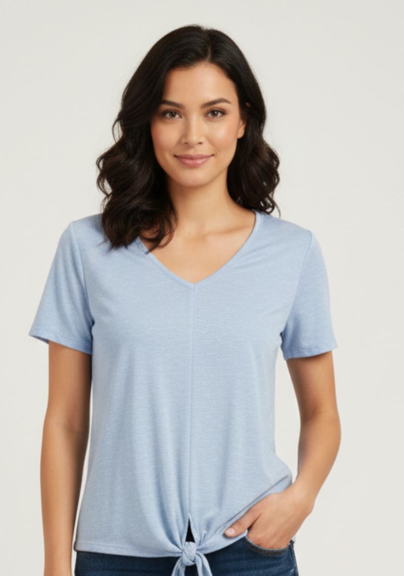 WOMEN WESTERN TOP - LIGHT BLUE
