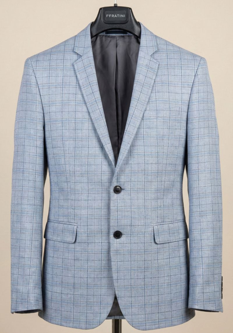 MENS BLAZER - SKY BLUE CHECKED