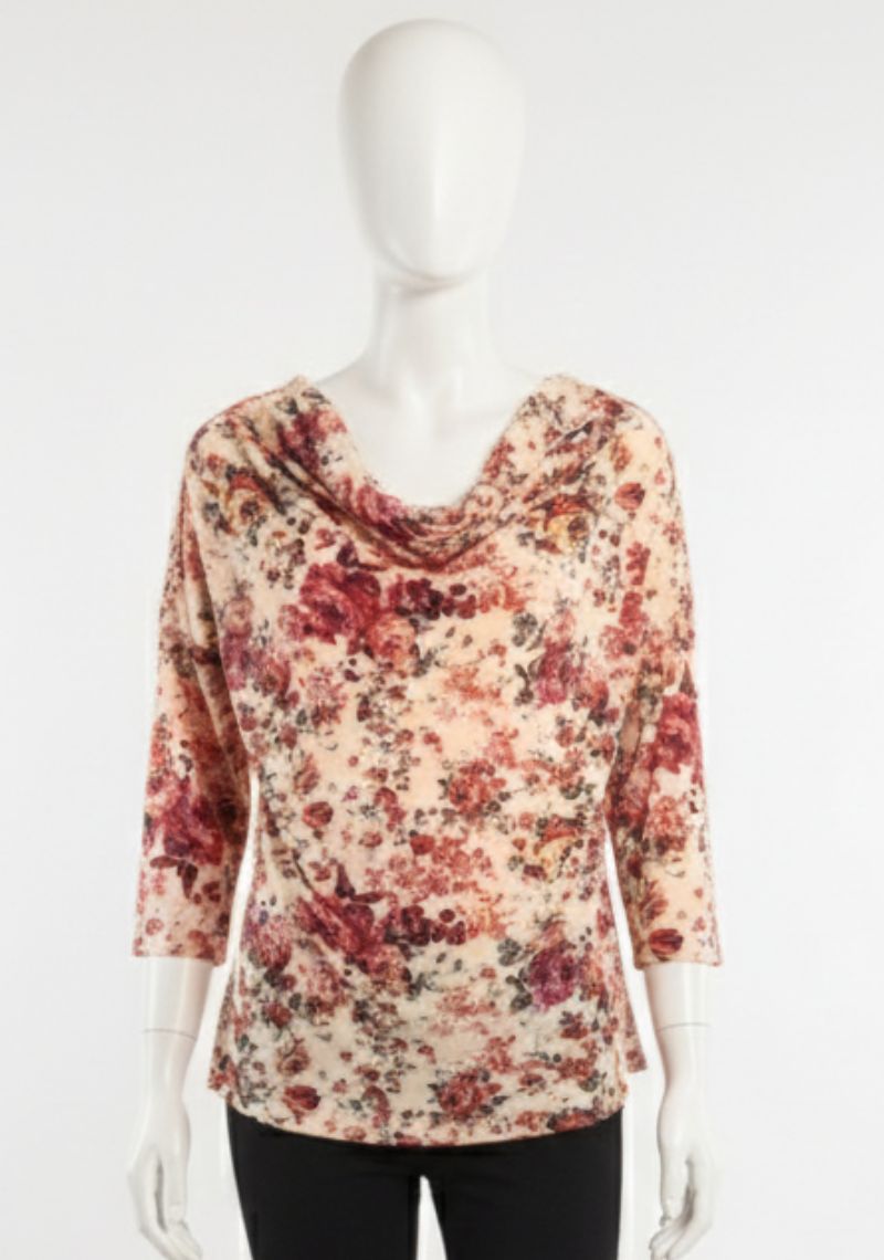 WOMENS WESTERN TOP [SL] - SANDAL AND MULTI COLOR PRINTED