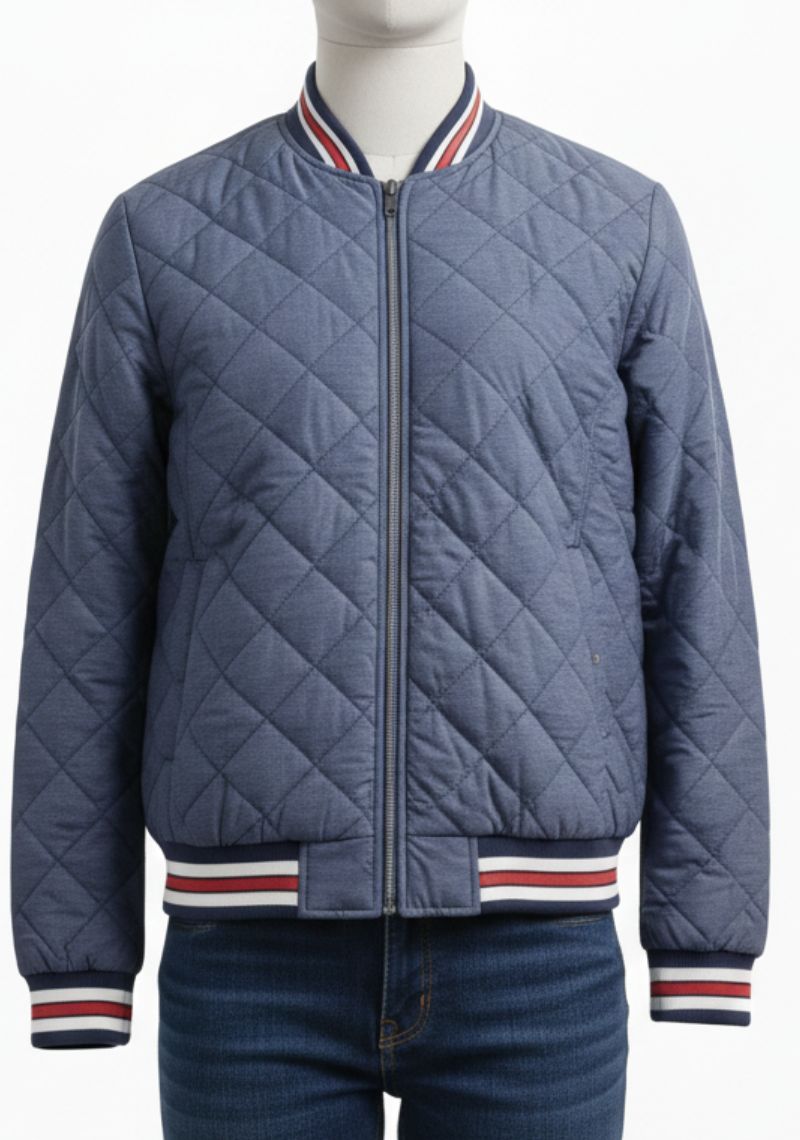 WINTER JACKET - LIGHT BLUE AND MULTI COLOR PRINTED