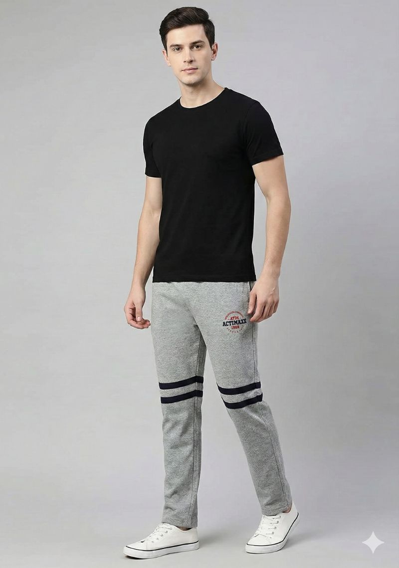 ACTIMAXX TRACK PANT - GREY AND BLACK LINE
