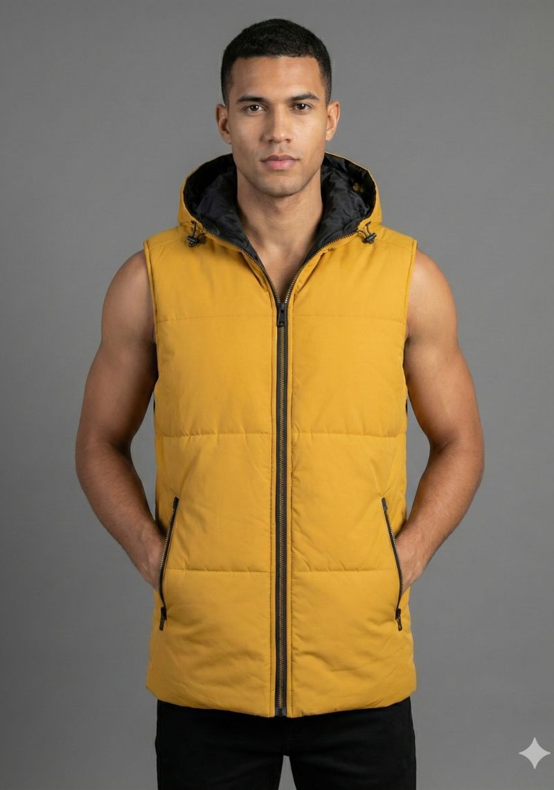 SLEEVELESS JACKET - YELLOW AND BLACK