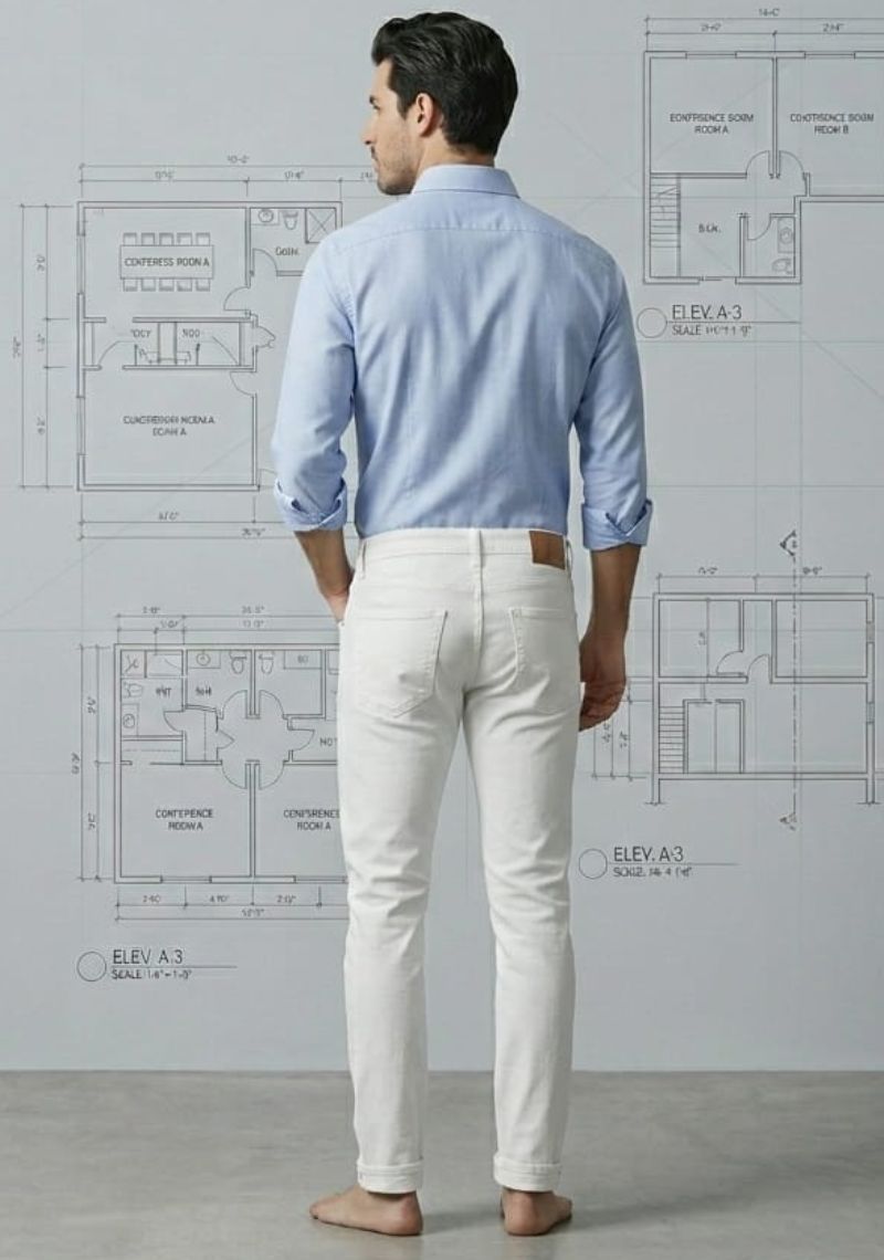 Mens Denim Pant - White(ED)