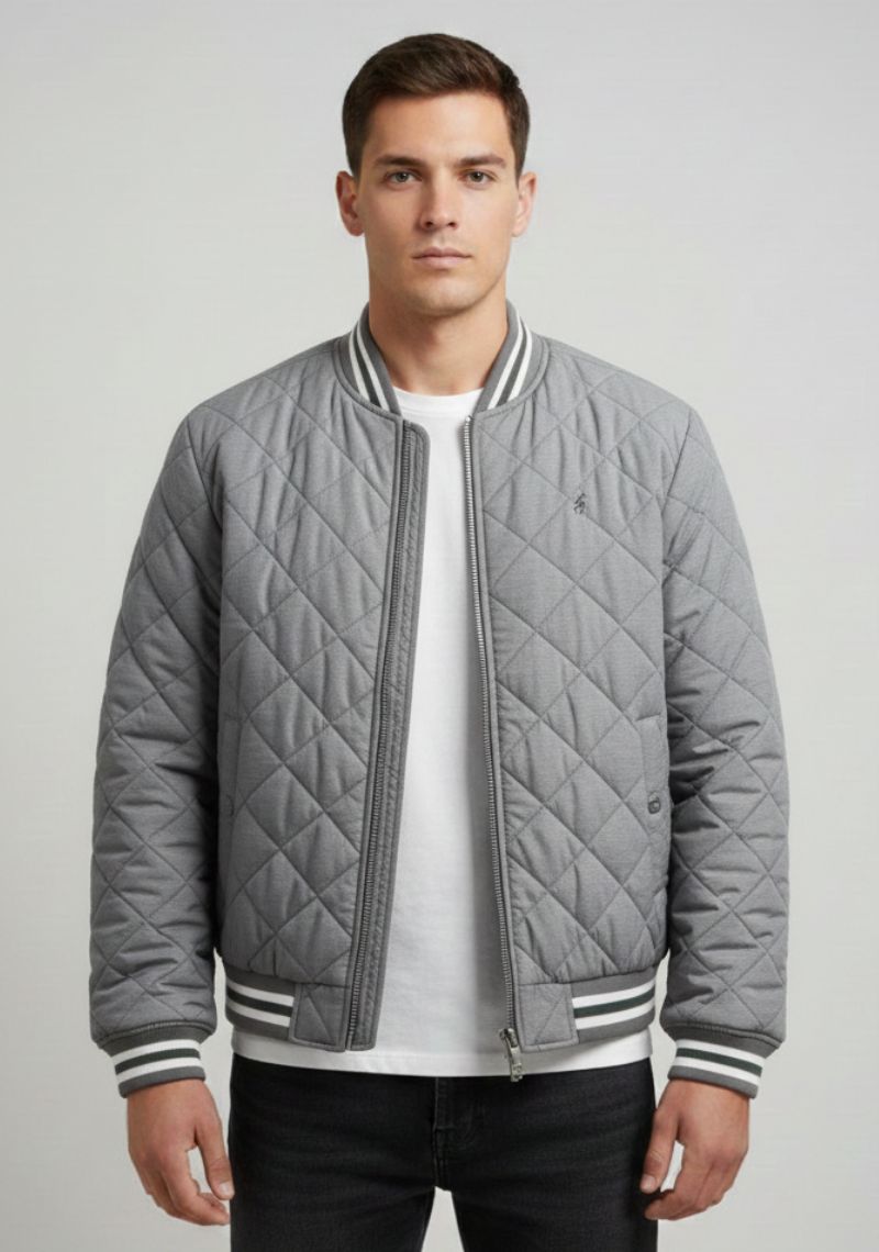 WINTER JACKET - LIGHT GREY AND WHITE