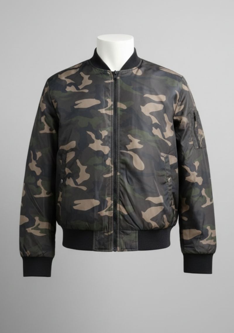 WINTER JACKET - BEIGE AND MULTI COLOR PRINTED