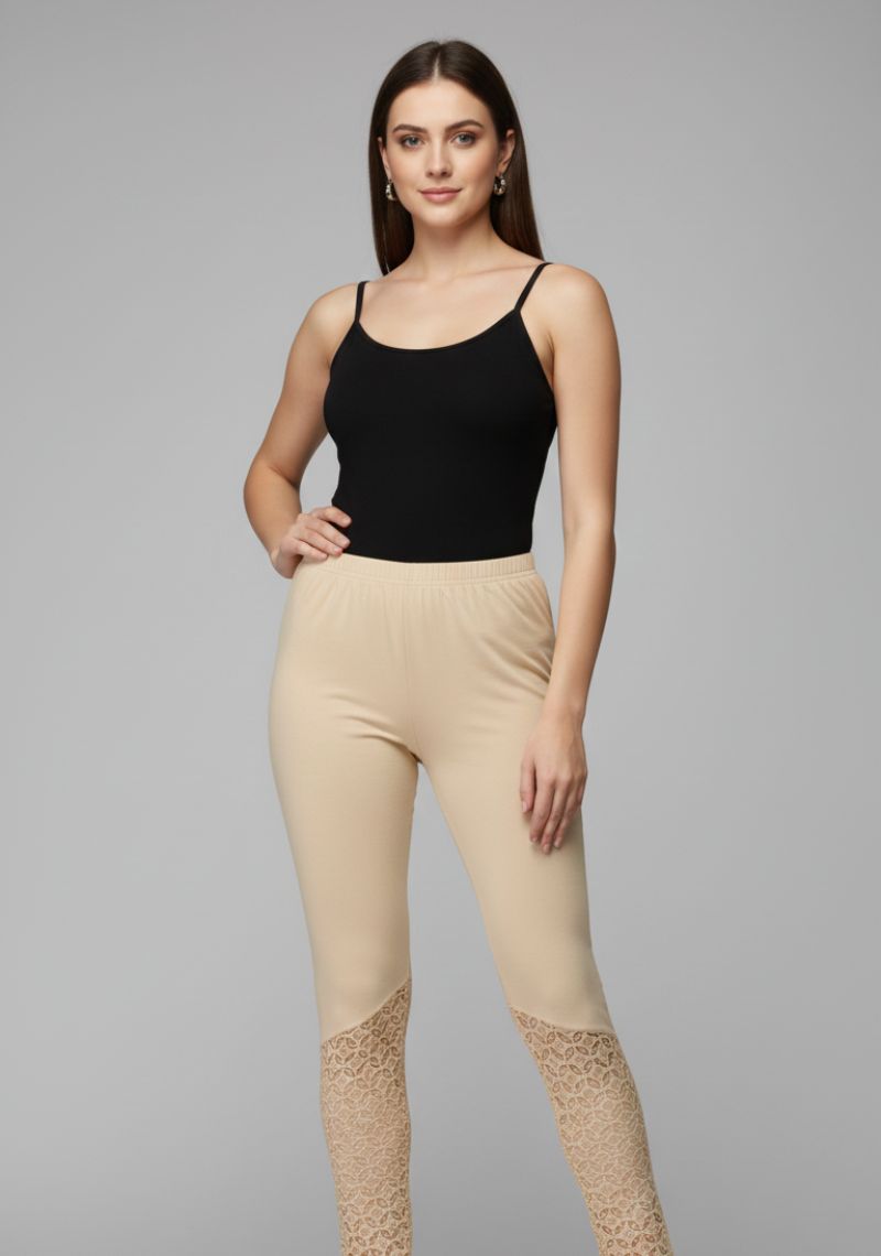 WOMENS LEGGINGS [MD] - PRINTED BEIGE