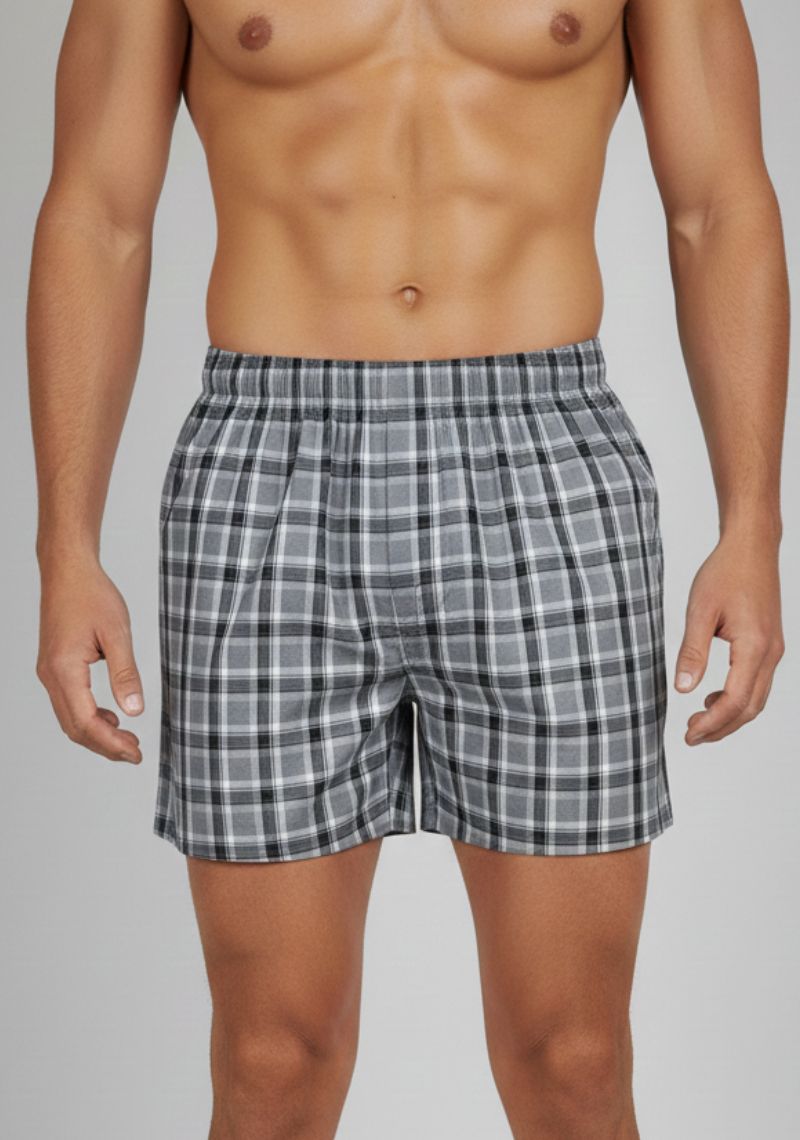 WESTSIDE BOXER -GREY CHECKED