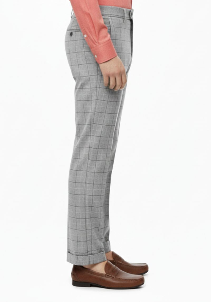 FORMAL PANT (SL)-LIGHT GRAY CHECKED