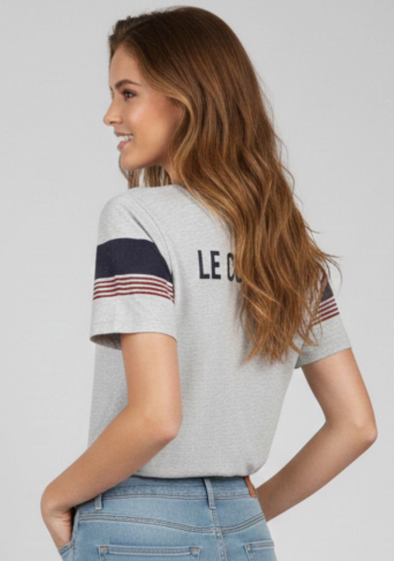 WOMEN T-SHIRT (SL)- GRAY BLUE MXD