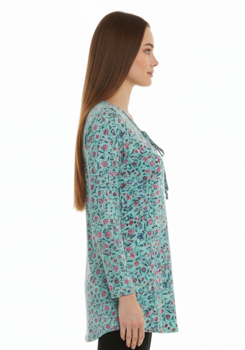 WOMEN WESTERN TOP [SL] - GREEN AND MULTI COLOR PRINTED