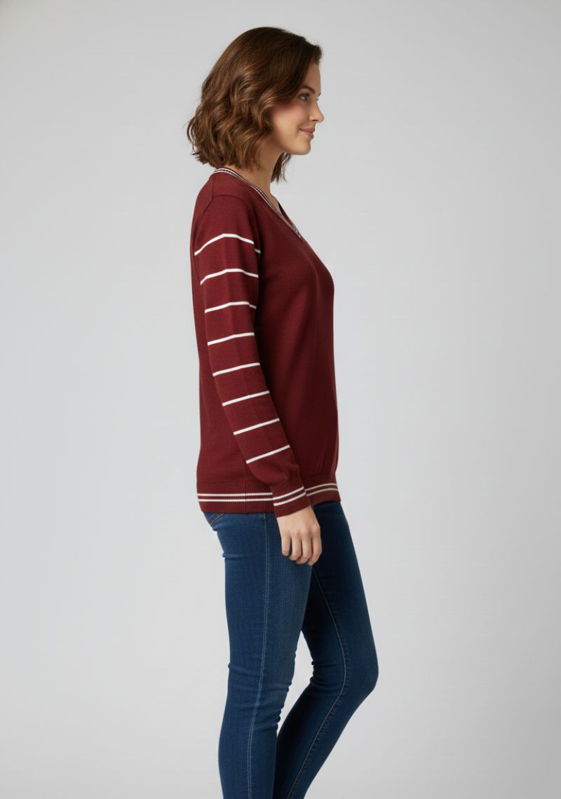 WOMEN SWEATSHIRT - PRINTED MAROON