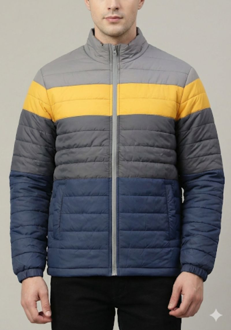 WINTER JACKET - YELLOW AND MULTI COLOR STRIPES