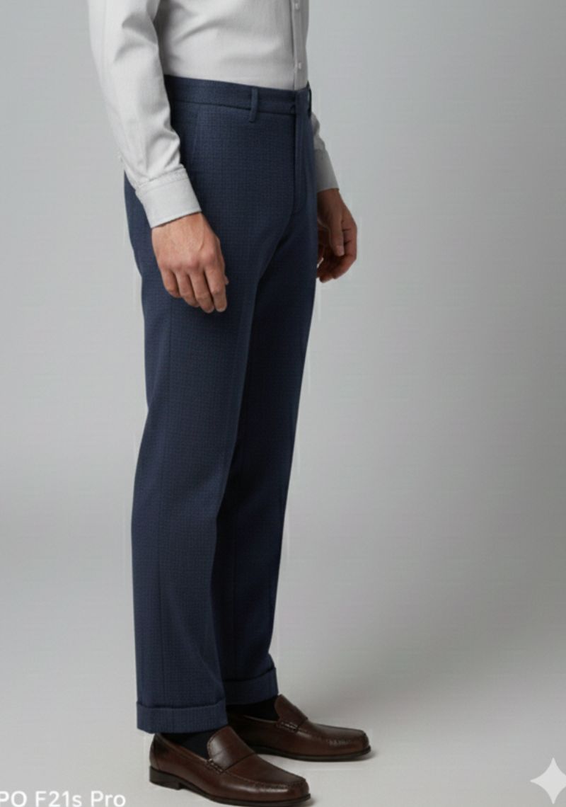 FORMAL PANT (SL)-NAVY PRINTED