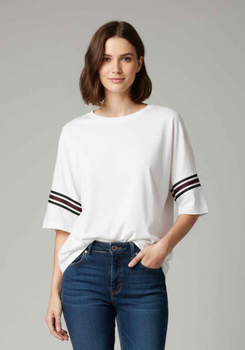 WOMENS T-SHIRT - WHITE PRINTED