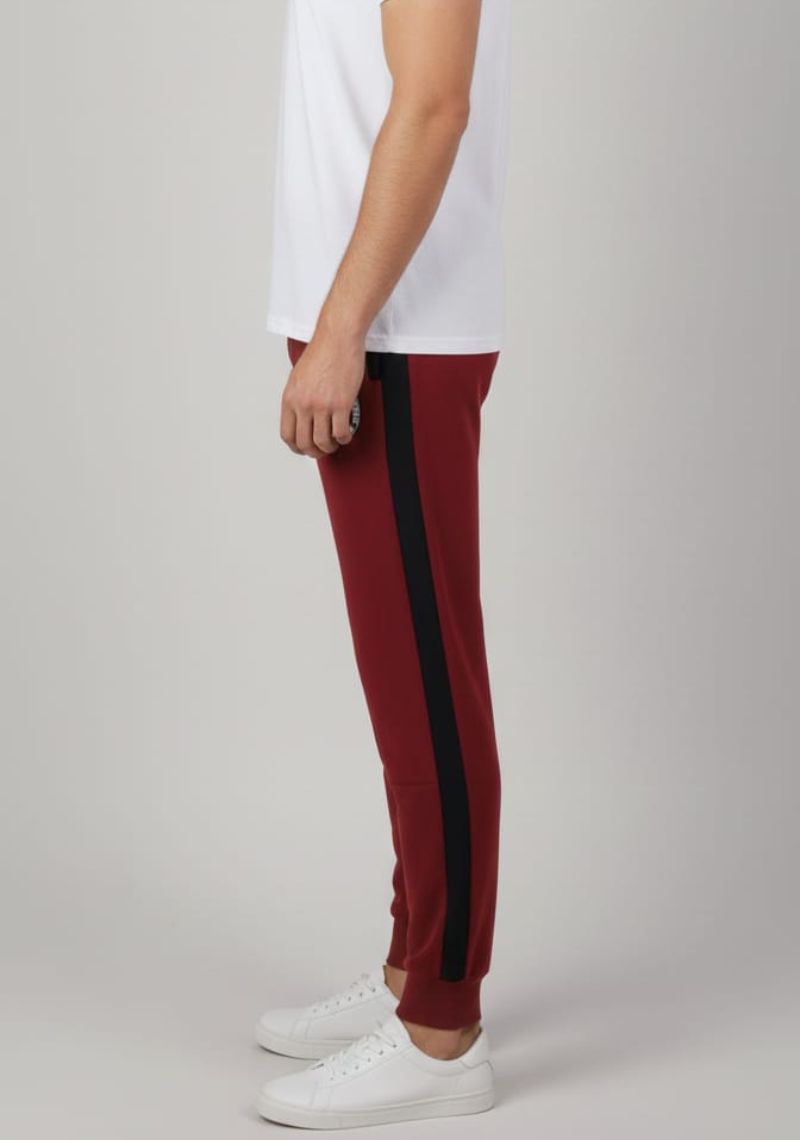 ACTIMAXX TRACK PANT [SL] - MAROON & BLACK