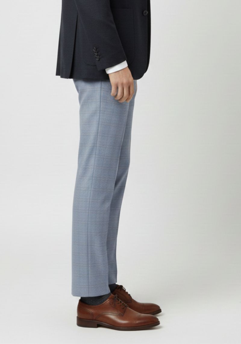 FORMAL PANT (SL)-LIGHTBLUE CHECKED