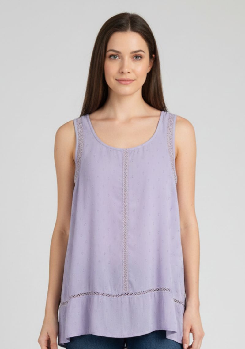 WOMEN WESTERN TOP - LIGHT PURPLE