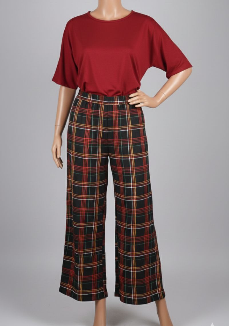 WOMENS PALAZZO [SL] - BLACK MIXED COLOR