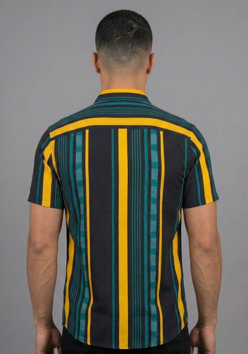 SHIRT - YELLOW [ MULTI CLOR LINE ]