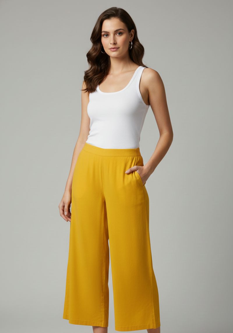 WOMENS PALAZZO - BRIGHT YELLOW