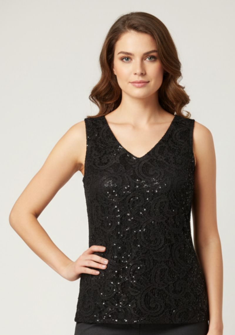 WOMEN WESTERN TOP - BLACK